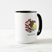 Vlag en zegel van Illinois Mok (Voorkant rechts)