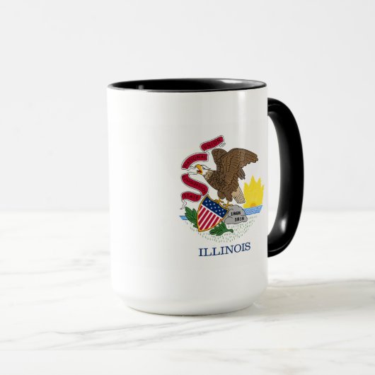Vlag en zegel van Illinois Mok (Voorkant rechts)
