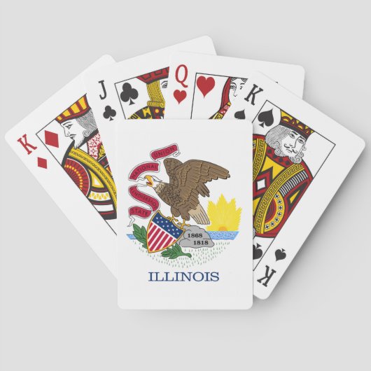 Vlag en zegel van Illinois Pokerkaarten (Achterkant)