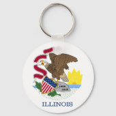 Vlag en zegel van Illinois Sleutelhanger (Voorkant)