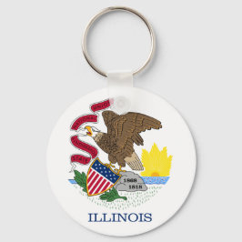 Vlag en zegel van Illinois Sleutelhanger