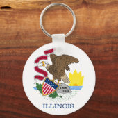 Vlag en zegel van Illinois Sleutelhanger (Voorkant)