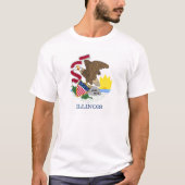 Vlag en zegel van Illinois T-shirt (Voorkant)