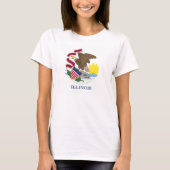 Vlag en zegel van Illinois T-shirt (Voorkant)