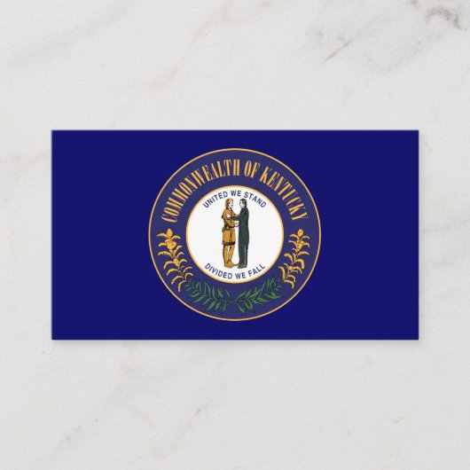 Vlag en zegel van Kentucky, vlag van Kentucky Visitekaartje (Voorkant)