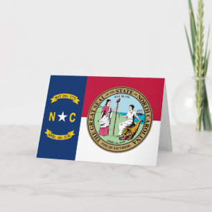 Vlag en zegel van North Carolinian, North Carolina Kaart