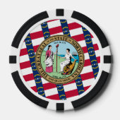Vlag en zegel van North Carolinian, North Carolina Poker Chips (Voorkant)