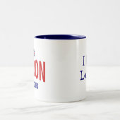 vlag en zin van Londen England Tweekleurige Koffiemok (Center)