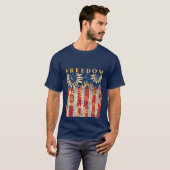 Vlag en zonnebloemen aangepaste tekst t-shirt (Voorkant volledig)