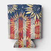 Vlag en zonnebloemen blikjeskoeler (Achterkant)