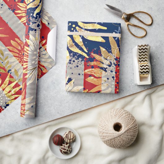 Vlag en zonnebloemen cadeaupapier (Crafts)