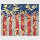 Vlag en zonnebloemen cadeaupapier (Vlak)