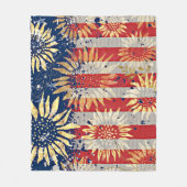 Vlag en zonnebloemen fleece deken (Voorkant)