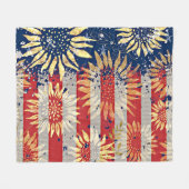 Vlag en zonnebloemen fleece deken (Voorkant (Horizontaal))