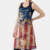 Vlag en zonnebloemen gepersonaliseerd schort (Insitu)