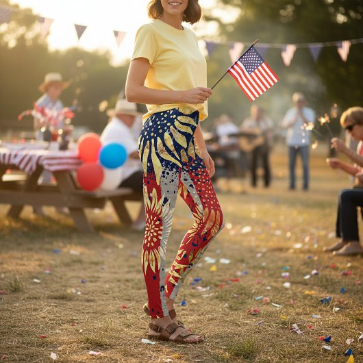 Vlag en zonnebloemen leggings