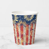 Vlag en zonnebloemen papieren bekers (Achterkant)