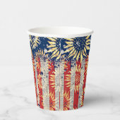 Vlag en zonnebloemen papieren bekers (Rechts)