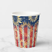 Vlag en zonnebloemen papieren bekers (Voorkant)