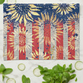 Vlag en zonnebloemen theedoek (Gevouwen)