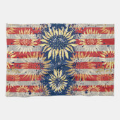 Vlag en zonnebloemen theedoek (Horizontaal)