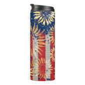 Vlag en zonnebloemen thermosbeker (Geroteerd rechts)