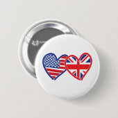 Vlag EU-Jack Flat USA Ronde Button 5,7 Cm (Voorkant /achterkant)