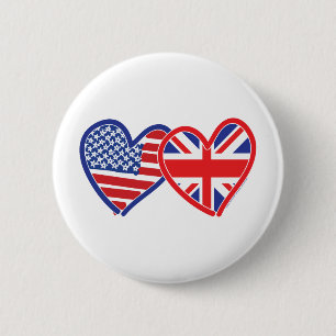 Vlag EU-Jack Flat USA Ronde Button 5,7 Cm