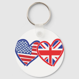 Vlag EU-Jack Flat USA Sleutelhanger