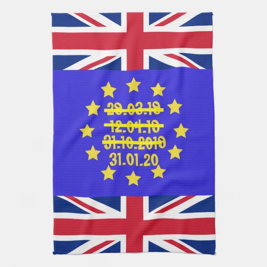 Vlag EU-referentienummer Britse vlag/Brexit Tracke Theedoek (Verticaal)