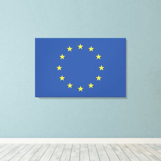 Vlag Europese Unie Canvas Afdruk (Insitu (Houten vloer))