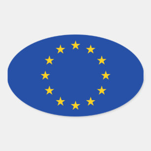 Vlag Europese Unie Ovale Sticker