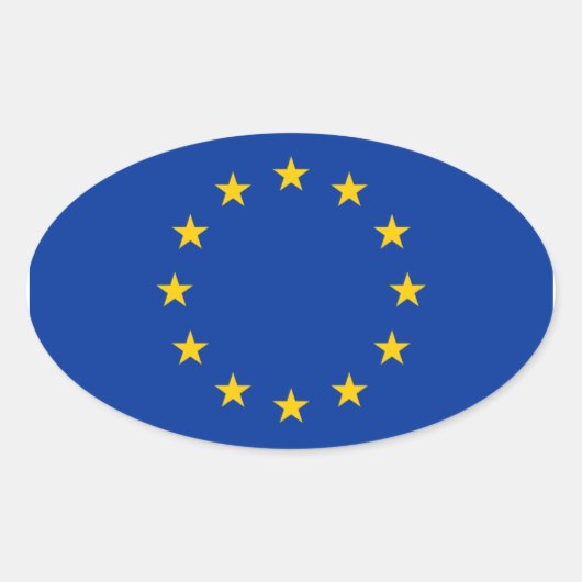 Vlag Europese Unie Ovale Sticker (Voorkant)
