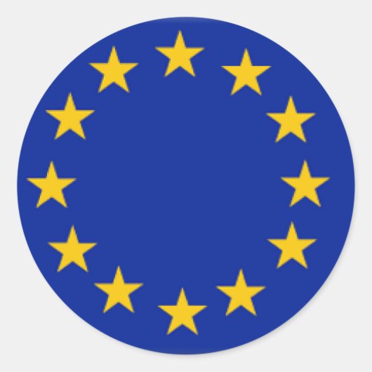 Vlag Europese Unie Ronde Sticker (Voorkant)