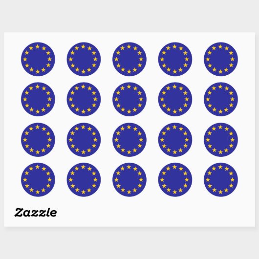 Vlag Europese Unie Ronde Sticker (Vel)