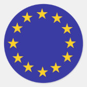 Vlag Europese Unie Ronde Sticker (Voorkant)