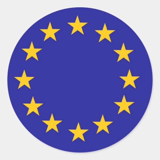 Vlag Europese Unie Ronde Sticker (Voorkant)