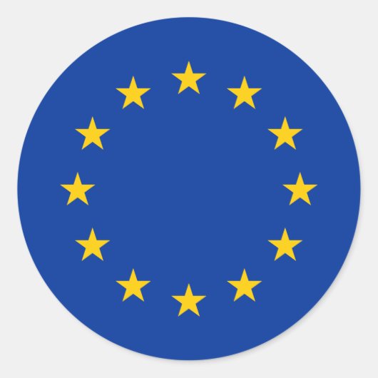 Vlag Europese Unie Ronde Sticker (Voorkant)