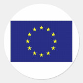 Vlag Europese Unie Ronde Sticker (Voorkant)