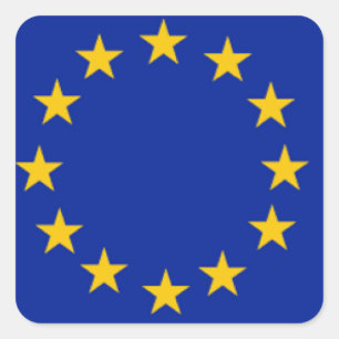 Vlag Europese Unie Vierkante Sticker