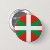 Vlag Euskadi - Baskenland - Ikurri Ronde Button 5,7 Cm (Voorkant /achterkant)