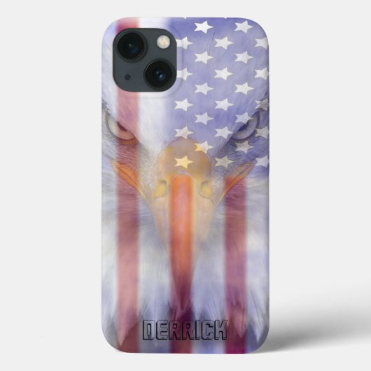 Vlag | Faded Eagle | Gepersonaliseerd Case-Mate iPhone Case (Achterkant)