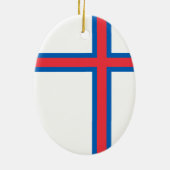Vlag Faeröer (DENEMARKEN) Keramisch Ornament (Achterkant)