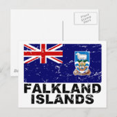  vlag Falklandeilanden Briefkaart (Voorkant / Achterkant)