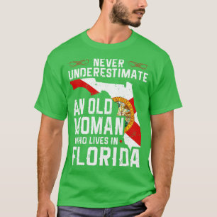 Vlag Florida Home Oude Vrouw Flo Grown T-shirt