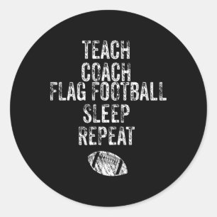 Vlag Football Coach Docent Funny Sport Team Ronde Sticker