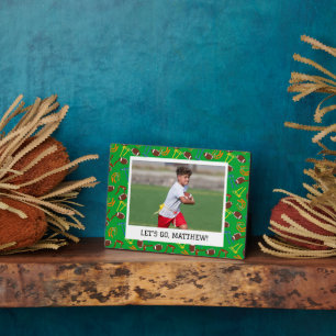 Vlag Football Coach Speler Gepersonaliseerd Fotoplaat