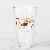 Vlag Football Coach Speler Gepersonaliseerd Glas (Achterkant)