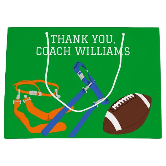 Vlag Football Coach Speler Gepersonaliseerd Groot Cadeauzakje (Voorkant)