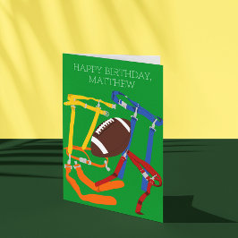 Vlag Football Coach Speler Gepersonaliseerd Kaart